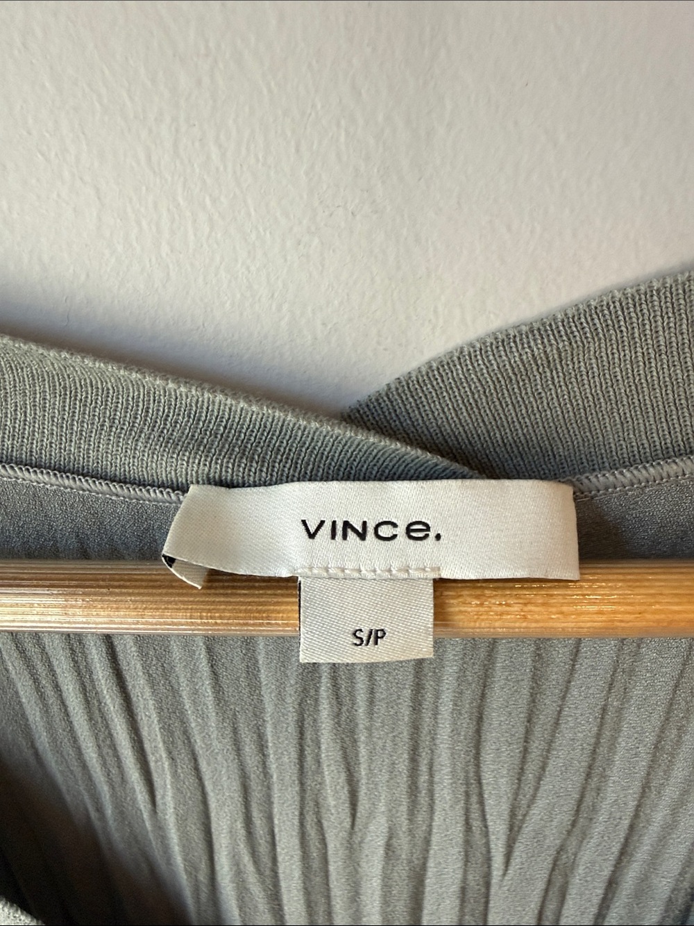Vince Pleated Blouse Sage Gray - Picture 3 of 6